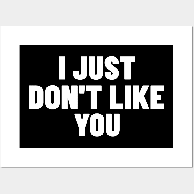 I Just Don't Like You. Funny Sarcastic NSFW Rude Inappropriate Saying Wall Art by That Cheeky Tee